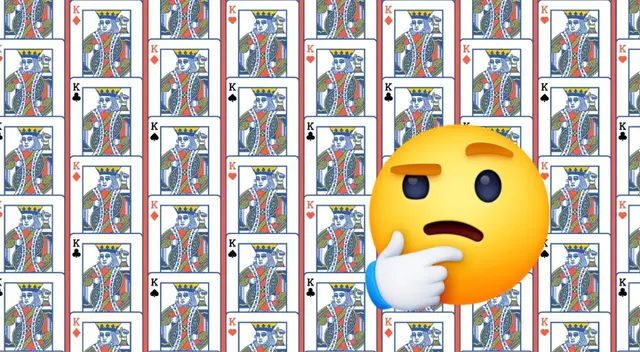 Encuentra los reyes que están en dirección opuesta entre las cartas.