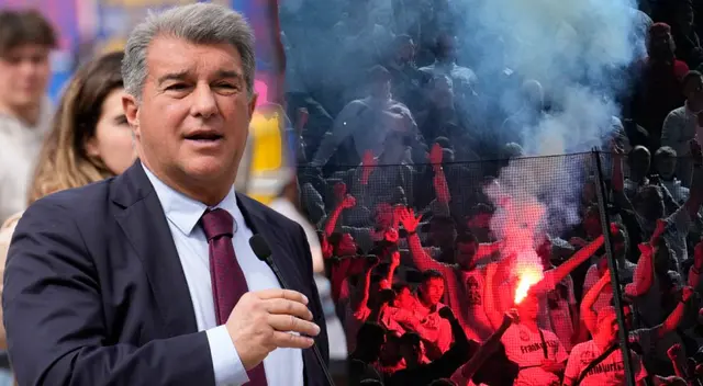 Laporta indignado por presencia masiva de hinchas de Frankfurt en el Camp Nou Laporta indignado por presencia masiva de hinchas de Frankfurt en el Camp Nou