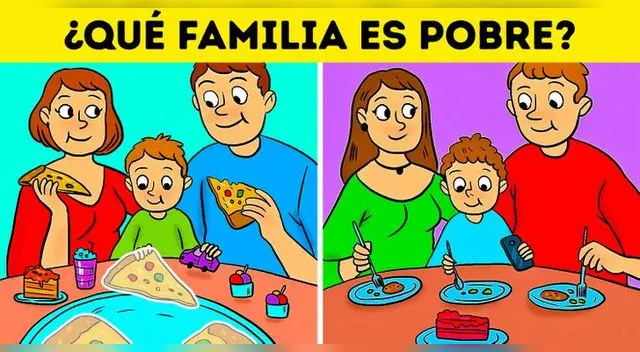 ¿Cuál es la familia más pobre? Resuelve este acertijo visual en segundos