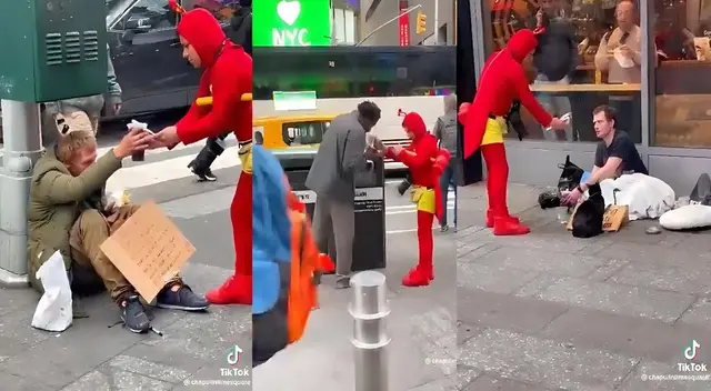 "Chapulín" conmueve al entregar comida a los más necesitados "Chapulín" conmueve al entregar comida a los más necesitados