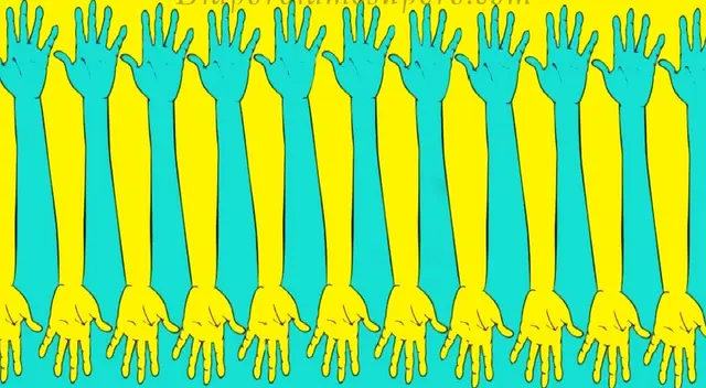 ¿Manos amarillas, azules o ambas? ¿Qué viste primero? ¿Manos amarillas, azules o ambas? ¿Qué viste primero?