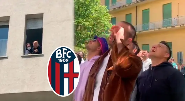 Plantel de Bologna celebró con su DT en un hospital de Italia