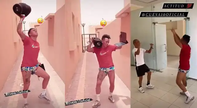 "Aladino" se animó a bailar cumbia al finalizar su entrenamiento junto a su coach.