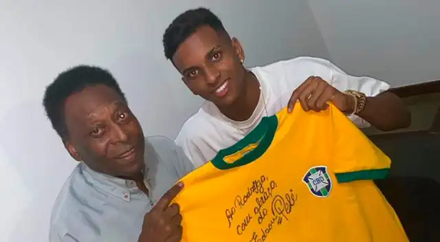 Pelé y una postal del recuerdo con Rodrygo
