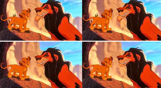 Ubica en pocos segundos los 5 errores de la imagen del Rey León