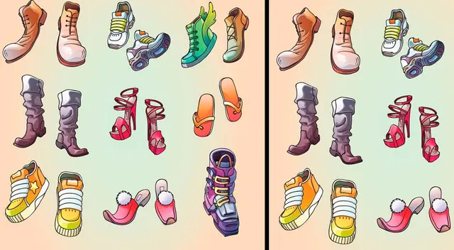 ¿Lograrás encontrar las diferencias entre estas imágenes de zapatos?