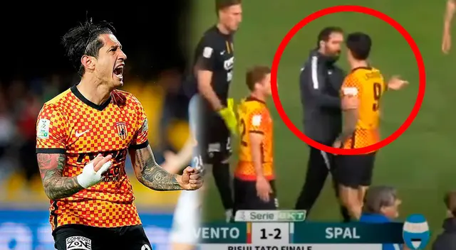 Gianluca Lapadula y Fabio Caserta tuvieron cruce de palabras al final del partido Gianluca Lapadula y Fabio Caserta tuvieron cruce de palabras al final del partido