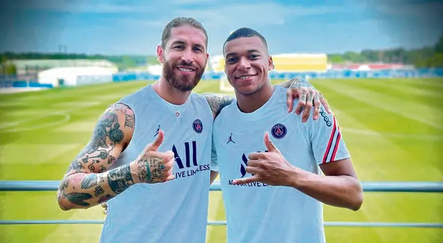 Sergio Ramos y Kylian Mbappé viajaron juntos a Madrid Sergio Ramos y Kylian Mbappé viajaron juntos a Madrid