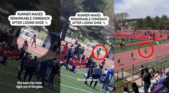 Increíblemente, la chica consiguió ganar la carrera.