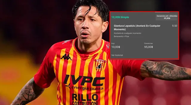 Giancaluca Lapadula: hincha apostó por gol del delantero y ganó fuerte suma de dinero Giancaluca Lapadula: hincha apostó por gol del delantero y ganó fuerte suma de dinero