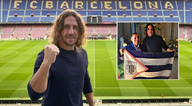 ¿Un hincha más? Carles Puyol se luce con bandera de Alianza Lima en su visita a Perú