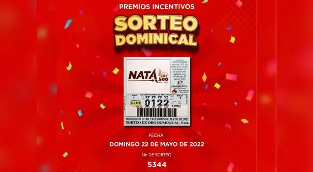 Este 22 de mayo de 2022, se realizará el Sorteo de Oro Dominical de la Lotería Nacional de Panamá. Foto: LNP/Twitter