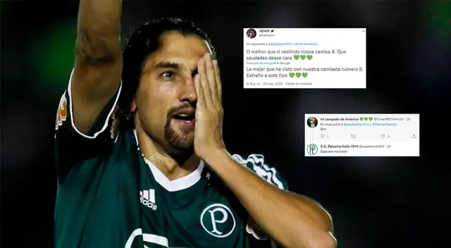 Hinchas de Palmeiras recordaron a Hernán Barcos Hinchas de Palmeiras recordaron a Hernán Barcos