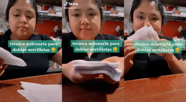 TikTok: usuaria revela 'técnica milenaria' para doblar servilletas TikTok: usuaria revela 'técnica milenaria' para doblar servilletas