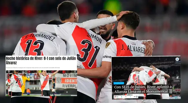 River tuvo una noche histórica en el Monumental y ganó 8-1 con seis de Julián Álvarez.
