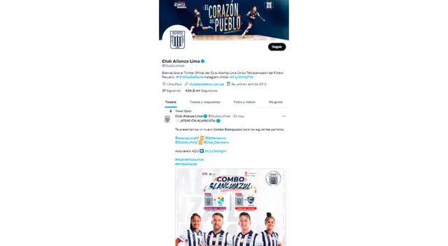 Alianza Lima eliminó las publicaciones del partido ante River Plate.   