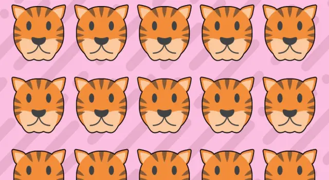 Encuentra el tigre diferente en la imagen.