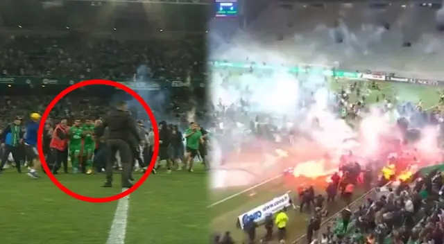Miguel Trauco se retira con el resguardo policial