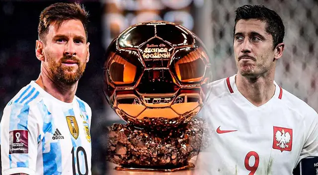 Lionel Messi apunta a Robert Lewandowski Lionel Messi apunta a Robert Lewandowski