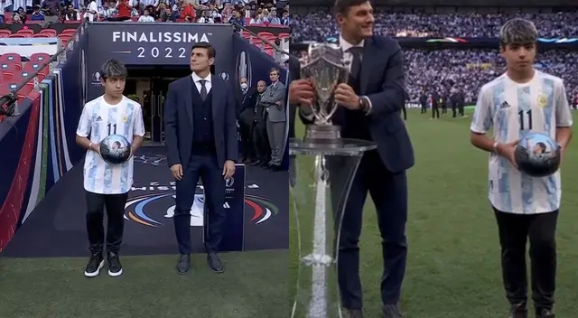 El nieto de Maradona se hizo presente.