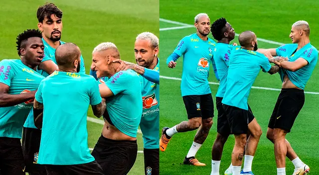 Vinicius y Richarlison casi se van a las manos en entrenamiento de Brasil Vinicius y Richarlison casi se van a las manos en entrenamiento de Brasil