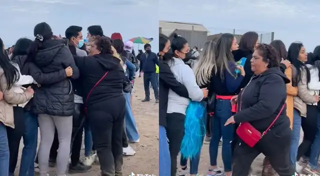 Jovenes impiden el pase a mujer que solo quería cruzar.