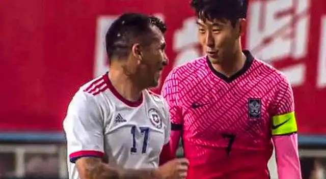 Gary Medel y la sonrisa que tuvo con Heung Min Son