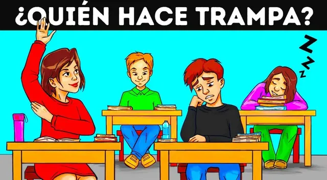 ¿Quién está copiando en el examen? Analiza y responde este acertijo nivel EXTREMO ¿Quién está copiando en el examen? Analiza y responde este acertijo nivel EXTREMO