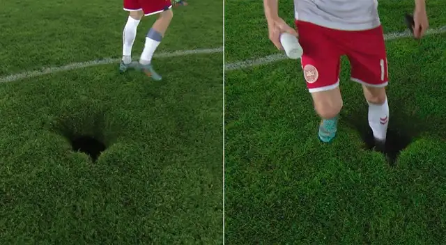 Este agujero sorprendió a jugadores de Dinamarca y Austria