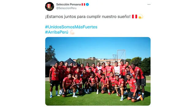 Mensaje de la Selección Peruana previo al viaje a Qatar.   