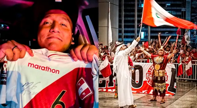 El comediante Jorge Luna viajó hasta Qatar para alentar al Perú. El comediante Jorge Luna viajó hasta Qatar para alentar al Perú.