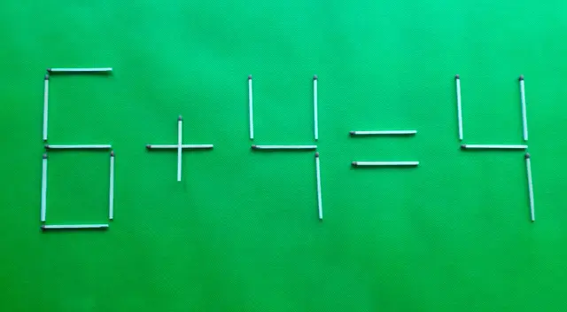 Acertijo visual: ¿Puedes mover un cerillo para resolver el problema matemático? Tienes solo 5 segundos Acertijo visual: ¿Puedes mover un cerillo para resolver el problema matemático? Tienes solo 5 segundos