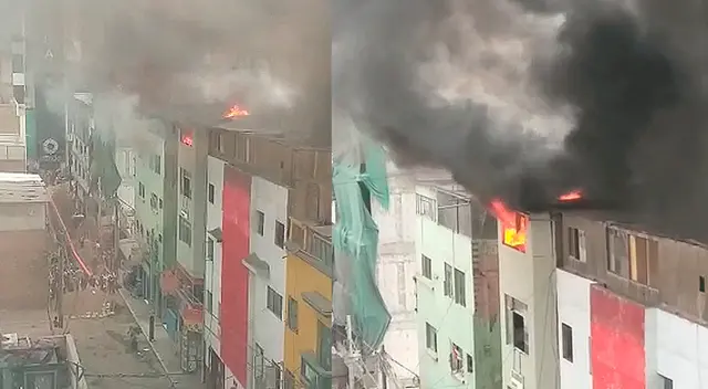 Reportan mega incendio en inmediaciones del emporio comercial de Gamarra Reportan mega incendio en inmediaciones del emporio comercial de Gamarra