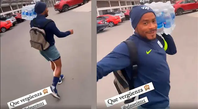 Acaso no tiene agua en tu casa Jefferson Farfán vacila al 'zorrito' por llevarse agua del club