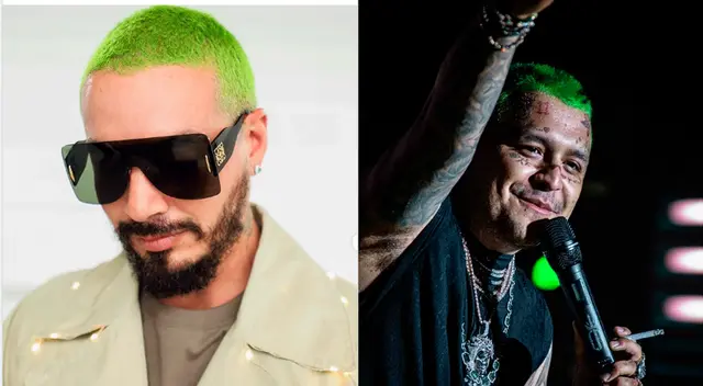 J Balvin se tiñe de verde el cabello y usuarios lo confunden con Christian Nodal