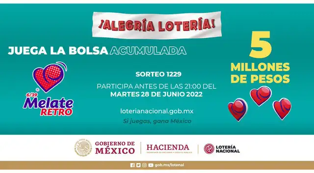 Revisa las bolillas ganadoras del Melate Retro de la Lotería Nacional