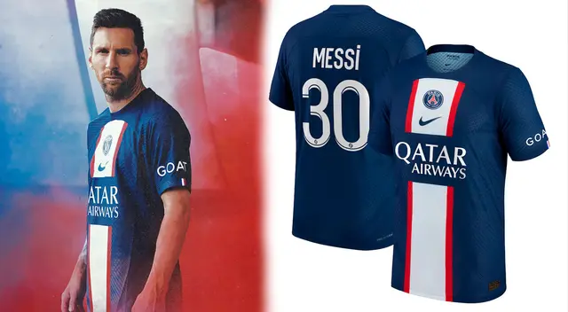 Lionel Messi con la nueva camiseta del PSG versión 2022-2023 Lionel Messi con la nueva camiseta del PSG versión 2022-2023