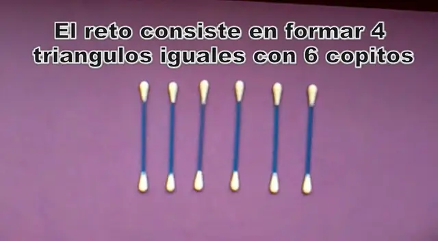 Acertijo visual: ¿Puedes formar 4 triángulos con 6 palitos? Demuestra ser un CRACK con este reto EXTREMO