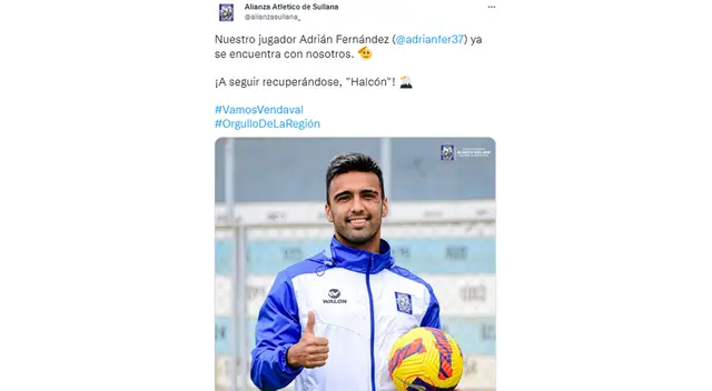  Adrián Fernández se unió a las prácticas de Alianza Atlético.   