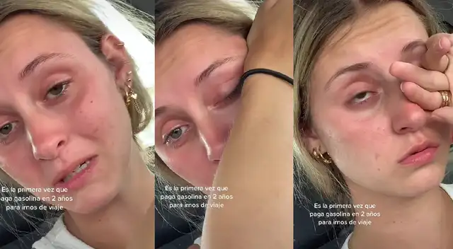Joven llora desconsoladamente por el precio de la gasolina y es viral en TikTok.