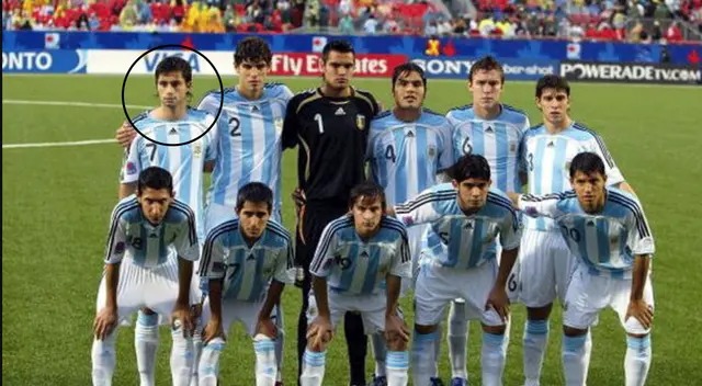 Claudio Yacob con la '7', Di María con la '10' y Agüero con la '18'.