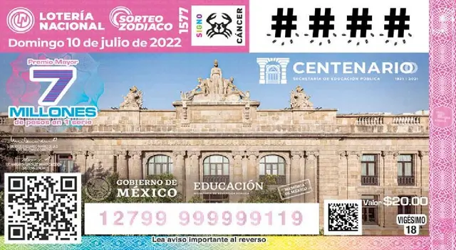 El nuevo sorteo es alusivo al centenario del Edificio de la Secretaría de Educación Pública