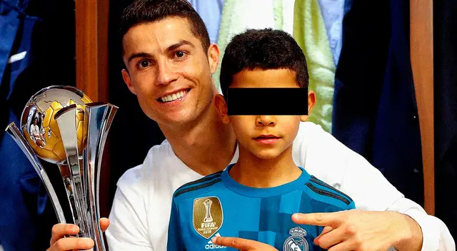Cristiano Ronaldo y su hijo mayor, que hoy tiene 12 años.