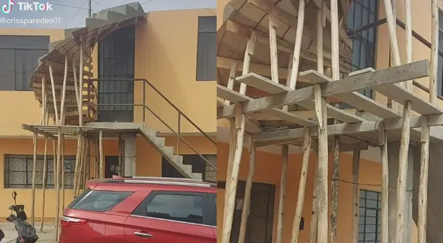 Hombre construye escalera pero la hace al revés y no tiene por donde salir Hombre construye escalera pero la hace al revés y no tiene por donde salir