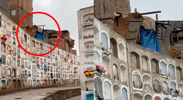 Invasores de terreno construyen su vivienda sobre nichos.