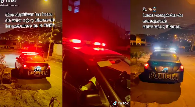 TikTok viral: policía peruano revela el verdadero significa de las luces de los patrulleros PNP TikTok viral: policía peruano revela el verdadero significa de las luces de los patrulleros PNP