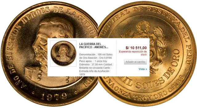 Moneda de la Guerra del Pacífico estaría valorizada en más de 10 mil soles Moneda de la Guerra del Pacífico estaría valorizada en más de 10 mil soles