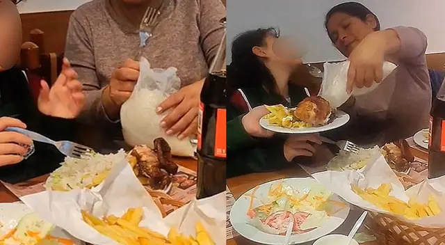 Madre sorprende en pollería al llevar su bolsa de arroz que hizo en casa Madre sorprende en pollería al llevar su bolsa de arroz que hizo en casa