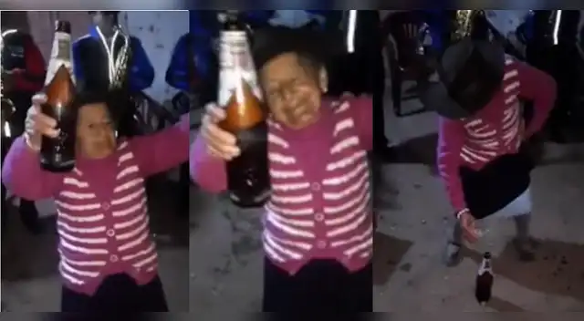 Adulta mayor se convierte en el alma de la fiesta