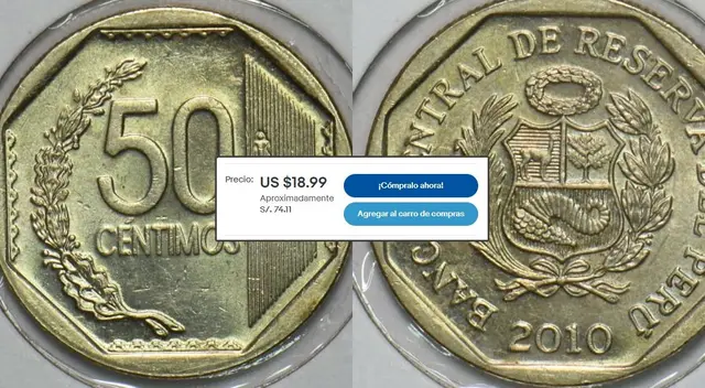 Moneda de 50 céntimos del 2010: coleccionistas las compran hasta en 70 soles Moneda de 50 céntimos del 2010: coleccionistas las compran hasta en 70 soles